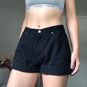 Black Denim Shorts